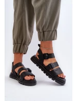 Dámské sandály z ekokože Big Star NN274065 Černé