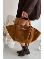 Kožená kabelka z přírodního semiše Camel Fiorenza Kožená kabelka z přírodního semiše Camel Fiorenza