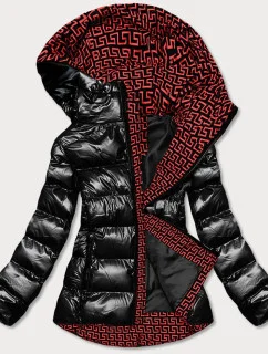 Černá dámská metalická bunda s kapucí (xw808x)