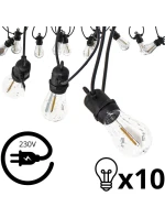 PARTY LIGHT VENKOVNÍ GIRLANDA 10LED 10 ŽÁROVEK 8M 230V