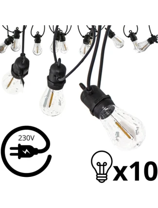 PARTY LIGHT VENKOVNÍ GIRLANDA 10LED 10 ŽÁROVEK 8M 230V