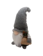 DEKORATIVNÍ PLYŠOVÝ TRPASLÍK LED 38CM ŠEDÝ