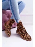 Dámské Kotníkové Boty Lu Boo Semišové s vykrojením Leopard Rock Girl Dámské Kotníkové Boty Lu Boo Semišové s vykrojením Leopard Rock Girl