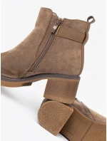 Designové hnědé  kotníčkové boty dámské Obcas