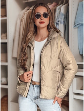 Dámská přechodná prošívaná bunda s kapucí NIVESSO béžová FashionStreet TY4858