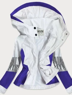 Bílo/světle modrá dámská bunda větrovka (YR1966)