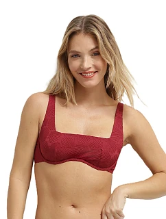 Dámské plavky DIM SWIMWEAR SHELL WIRED BRA - DIM - tmavě červená