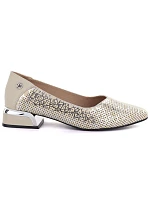 Dámská kožená prolamovaná obuv béžová Vinceza 99201