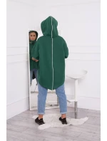 Zateplená mikina se zipem na zádech tmavě zelená