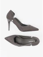 Trendy  lodičky dámské šedo-stříbrné na jehlovém podpatku