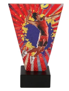 Volejbalová skleněná trofej