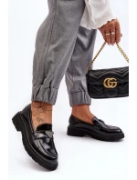 Dámské mokasíny na plochém podpatku černé Venla