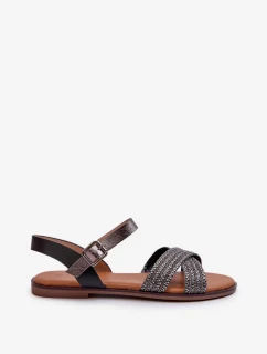 Dámské ploché sandály S.Barski černá