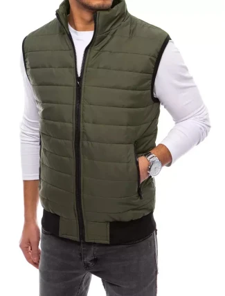 Pánská prošívaná zelená vesta FashionStreet TX4019