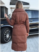 Dámský prošívaný kabát CLOUTIQUE hnědý FashionStreet TY5462