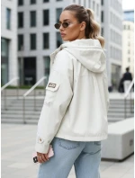 Dámská přechodná bunda s kapucí a kapsami béžová FashionStreet TY5634