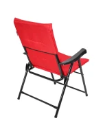 SKLÁDACÍ ZAHRADNÍ ŽIDLE 59X66X45/90CM S POLŠTÁŘEM ČERVENÁ