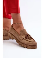 Zazoo 3469 Dámské semišové mokasíny s řasami béžové Zazoo 3469 Dámské semišové mokasíny s řasami béžové