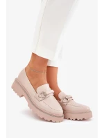 Dámské zdobené mokasíny s cyrkoniemi Patina – béžové