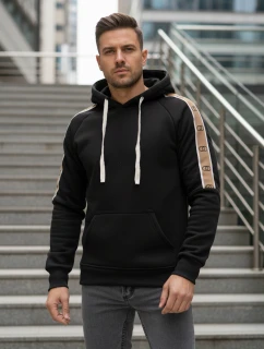 Pánská mikina s kapucí černá FashionStreet BX5941