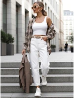 Dámská kostkovaná košile s odřeninami béžová FashionStreet DY0485