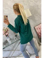 Zelená tunika na zip s kapucí Oversize