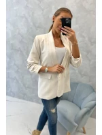 Sako s klopami elegantní světle béžové