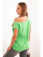 Dámská blůza s odhaleným ramenem zelená