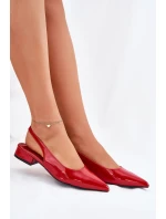 Lakované Baletky Na Nízkém Podpatku Červené Testori