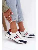 Dámské kožené sportovní boty bílo-tmavě modré Lorvessa Dámské kožené sportovní boty bílo-tmavě modré Lorvessa