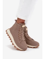 Zateplené dámské kozačky na platformě tmavě béžové Marivira Zateplené dámské kozačky na platformě tmavě béžové Marivira