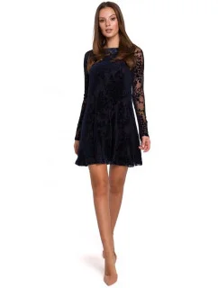 Krajkové šaty K023 tmavě modré - Makover