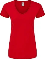 Fruit of the Loom Lady-Fit Iconic 150 V-Neck T Dámské tričko s výstřihem do V 16.1444 red Fruit of the Loom Lady-Fit Iconic 150 V-Neck T Dámské tričko s výstřihem do V 16.1444 red