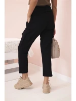 Dámské cargo kalhoty s vysokým pasem černý