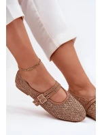 Baleríny S Pletením A Pásky Khaki Partheda Baleríny S Pletením A Pásky Khaki Partheda