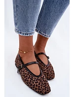 Baleríny s páskem imitace semiše leopard Camoria Baleríny s páskem imitace semiše leopard Camoria