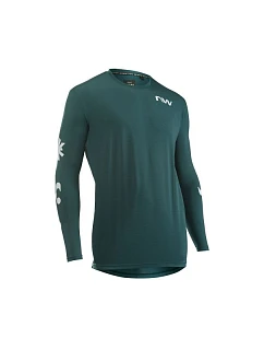 Cyklistické tričko NORTHWAVE XTrail Jersey L/s, smaragdové