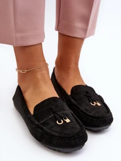 Dámské klasické černé semišové mokasíny Ontala