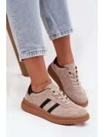 Semišové dámské tenisky na platformě béžové Elivienne