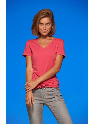 Daiber JN 928 Dámské elastické tričko s výstřihem do V 02.0928 pink Daiber JN 928 Dámské elastické tričko s výstřihem do V 02.0928 pink