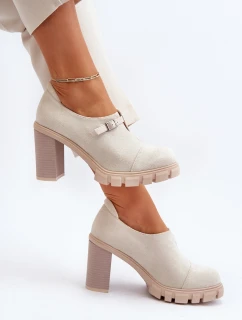 Dámské lodičky na vysokém podpatku světle béžové Tauina