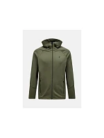 Mikina Peak Performance Rider Essentials s kapucí na zip - pine needle/pine needle velikost: l