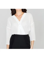 Dámská halenka K138 Ecru - Lenitif Dámská halenka K138 Ecru - Lenitif