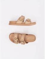 Krásné  nazouváky hnědé dámské na plochém podpatku