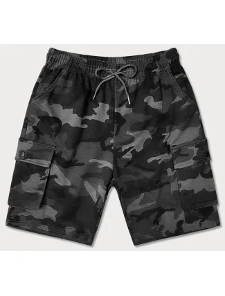 Tmavě šedé pánské maskáčové kraťasy (8K282-2) Tmavě šedé pánské maskáčové kraťasy (8K282-2)