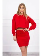 Souprava halenky a sukně červená