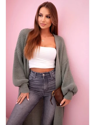 Svetr dlouhý kardigan tmavá máta Svetr dlouhý kardigan tmavá máta