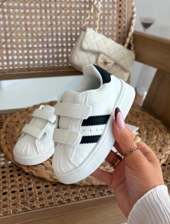 Dětské sportovní sneakers z eko kůže Renel – bílé