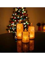 DEKORATIVNÍ SVÍČKA 8 CM JANTAROVÁ TEPLÁ BÍLÁ 1 LED