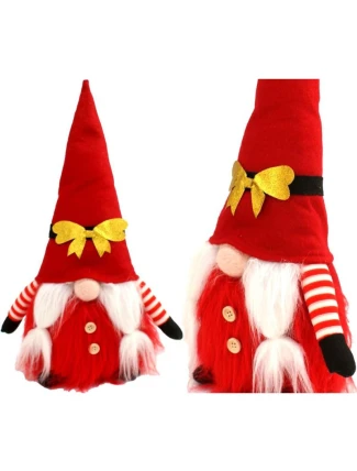 DEKORATIVNÍ SKŘÍTEK SANTA CLAUS 40CM SE ZLATOU MAŠLÍ